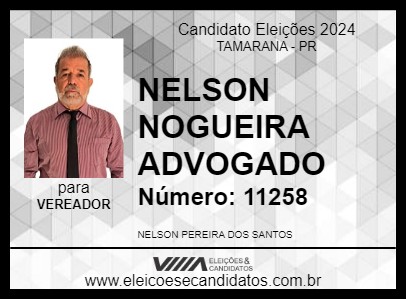 Candidato NELSON NOGUEIRA ADVOGADO 2024 - TAMARANA - Eleições