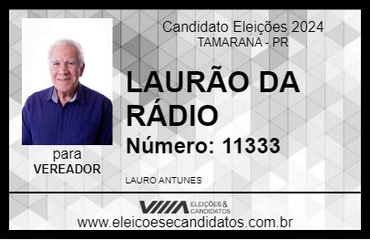 Candidato LAURÃO DA RÁDIO  2024 - TAMARANA - Eleições