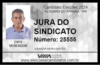 Candidato JURA DO SINDICATO 2024 - ALTAMIRA DO PARANÁ - Eleições