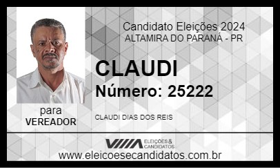 Candidato CLAUDI 2024 - ALTAMIRA DO PARANÁ - Eleições