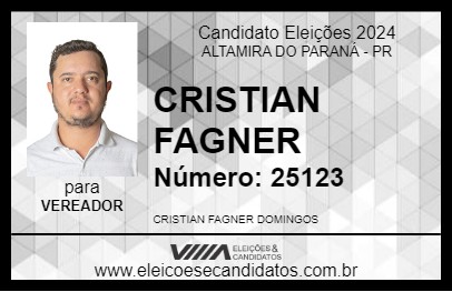 Candidato CRISTIAN FAGNER 2024 - ALTAMIRA DO PARANÁ - Eleições