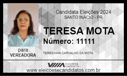 Candidato TERESA MOTA 2024 - SANTO INÁCIO - Eleições