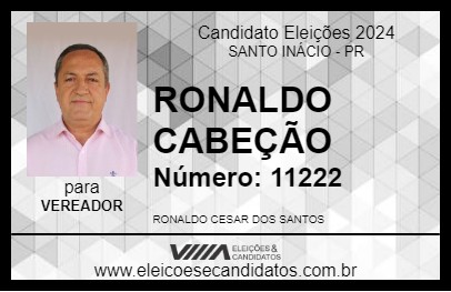 Candidato RONALDO CABEÇÃO 2024 - SANTO INÁCIO - Eleições