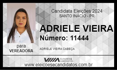 Candidato ADRIELE VIEIRA 2024 - SANTO INÁCIO - Eleições