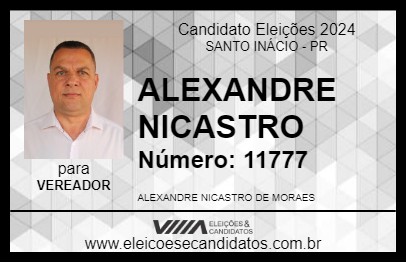 Candidato ALEXANDRE NICASTRO 2024 - SANTO INÁCIO - Eleições