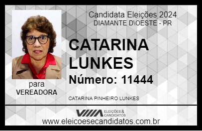 Candidato CATARINA LUNKES 2024 - DIAMANTE D\OESTE - Eleições