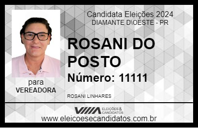 Candidato ROSANI DO POSTO 2024 - DIAMANTE D\OESTE - Eleições