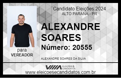 Candidato ALEXANDRE SOARES  2024 - ALTO PARANÁ - Eleições