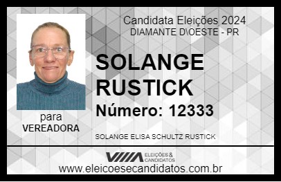 Candidato SOLANGE RUSTICK 2024 - DIAMANTE D\OESTE - Eleições