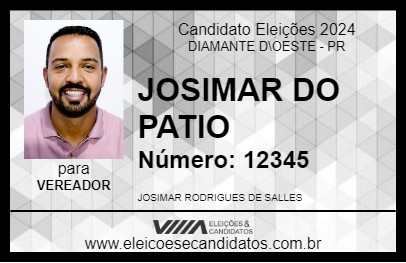 Candidato JOSIMAR DO PATIO 2024 - DIAMANTE D\OESTE - Eleições