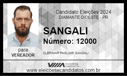 Candidato SANGALI 2024 - DIAMANTE D\OESTE - Eleições