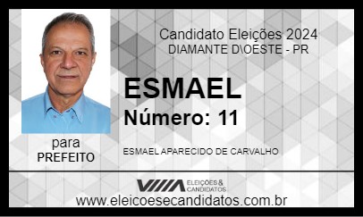 Candidato ESMAEL 2024 - DIAMANTE D\OESTE - Eleições