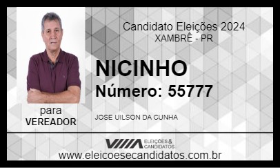 Candidato NICINHO 2024 - XAMBRÊ - Eleições