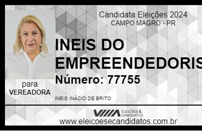 Candidato INEIS DO EMPREENDEDORISMO 2024 - CAMPO MAGRO - Eleições