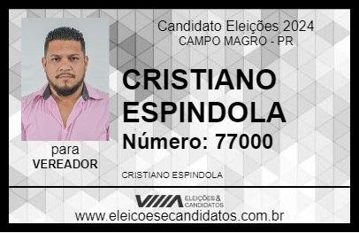 Candidato CRISTIANO ESPINDOLA 2024 - CAMPO MAGRO - Eleições