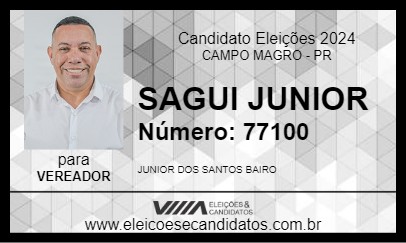 Candidato SAGUI JUNIOR 2024 - CAMPO MAGRO - Eleições