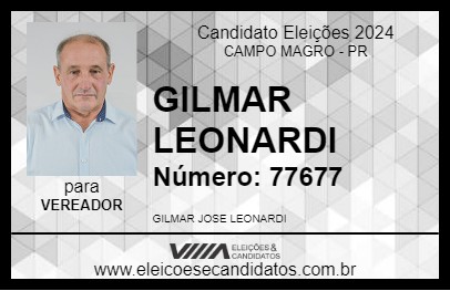 Candidato GILMAR LEONARDI 2024 - CAMPO MAGRO - Eleições