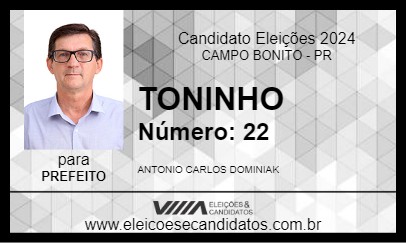 Candidato TONINHO 2024 - CAMPO BONITO - Eleições