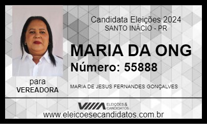 Candidato MARIA DA ONG 2024 - SANTO INÁCIO - Eleições