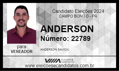 Candidato ANDERSON 2024 - CAMPO BONITO - Eleições