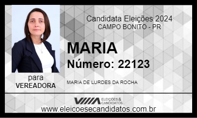 Candidato MARIA 2024 - CAMPO BONITO - Eleições