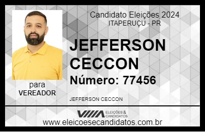 Candidato JEFFERSON CECCON 2024 - ITAPERUÇU - Eleições