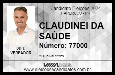 Candidato CLAUDINEI DA SAÚDE 2024 - ITAPERUÇU - Eleições