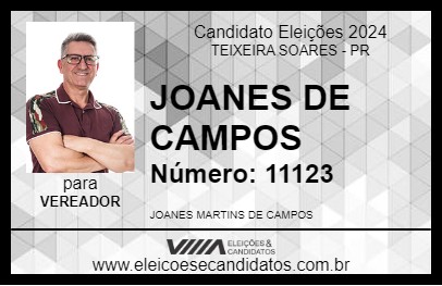 Candidato JOANES CAMPOS 2024 - TEIXEIRA SOARES - Eleições