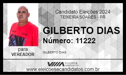 Candidato GILBERTO DIAS 2024 - TEIXEIRA SOARES - Eleições