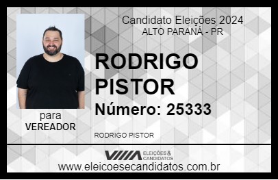 Candidato RODRIGO PISTOR  2024 - ALTO PARANÁ - Eleições