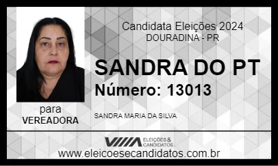 Candidato SANDRA DO PT 2024 - DOURADINA - Eleições