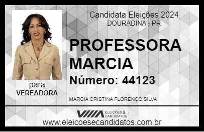 Candidato PROFESSORA MARCIA 2024 - DOURADINA - Eleições