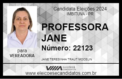 Candidato PROFESSORA JANE 2024 - IMBITUVA - Eleições