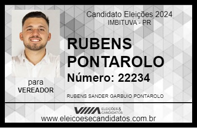 Candidato RUBENS PONTAROLO 2024 - IMBITUVA - Eleições