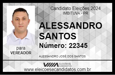 Candidato ALESSANDRO SANTOS 2024 - IMBITUVA - Eleições