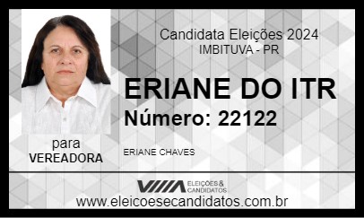 Candidato ERIANE DO ITR 2024 - IMBITUVA - Eleições