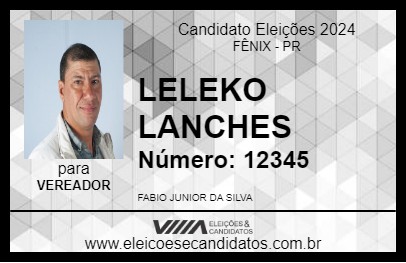 Candidato LELEKO LANCHES 2024 - FÊNIX - Eleições