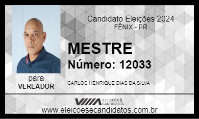 Candidato MESTRE 2024 - FÊNIX - Eleições