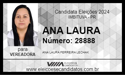 Candidato ANA LAURA 2024 - IMBITUVA - Eleições