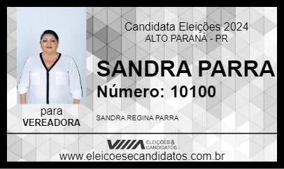 Candidato SANDRA PARRA 2024 - ALTO PARANÁ - Eleições