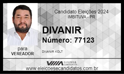 Candidato DIVANIR 2024 - IMBITUVA - Eleições