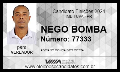 Candidato NEGO BOMBA 2024 - IMBITUVA - Eleições