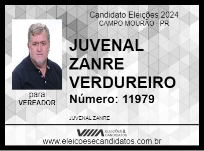 Candidato JUVENAL ZANRE VERDUREIRO 2024 - CAMPO MOURÃO - Eleições