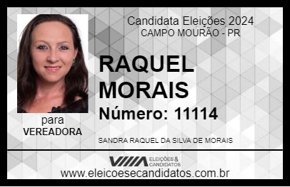 Candidato RAQUEL MORAIS 2024 - CAMPO MOURÃO - Eleições