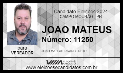 Candidato JOAO MATEUS 2024 - CAMPO MOURÃO - Eleições