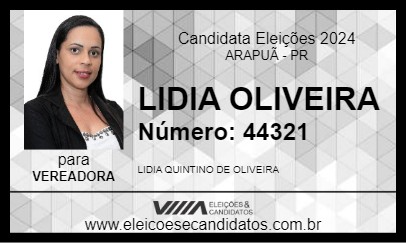 Candidato LIDIA OLIVEIRA 2024 - ARAPUÃ - Eleições