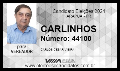 Candidato CARLINHOS 2024 - ARAPUÃ - Eleições