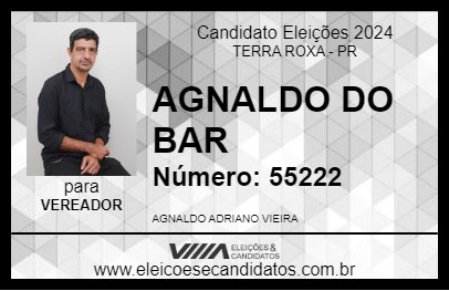 Candidato AGNALDO DO BAR 2024 - TERRA ROXA - Eleições