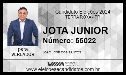 Candidato JOTA JUNIOR 2024 - TERRA ROXA - Eleições