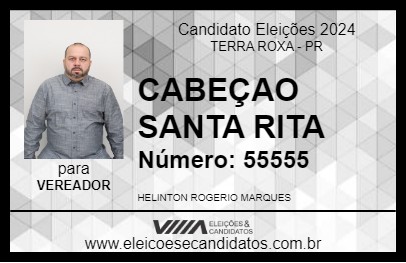 Candidato CABEÇAO SANTA RITA 2024 - TERRA ROXA - Eleições